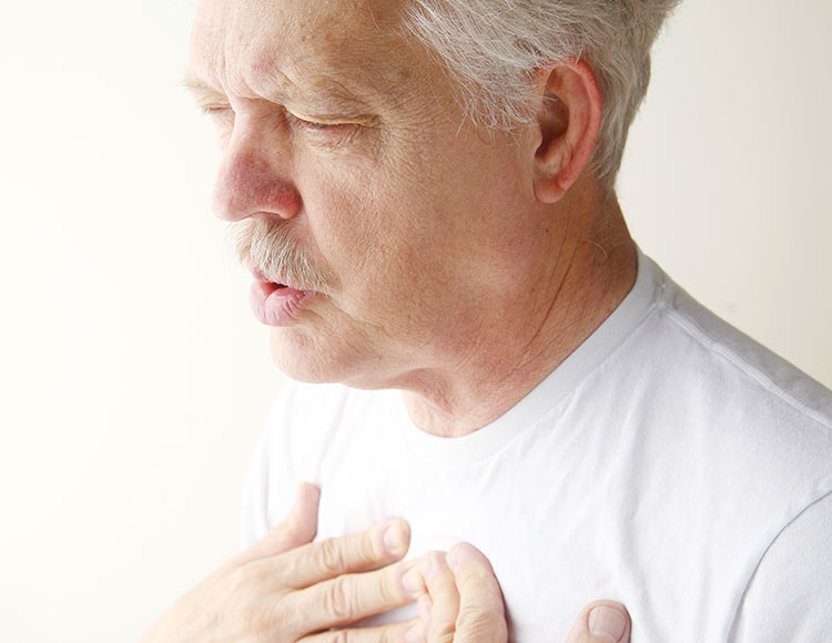 COPD Man struggling for breath